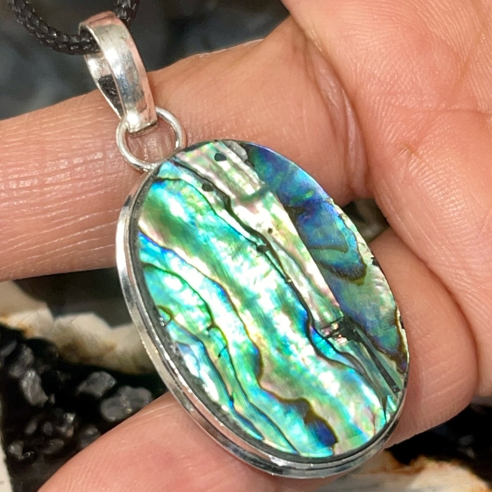 Iridescent Abalone Shell Pendant 1 7/8” - Picture 10 of 17